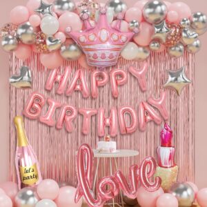 Pink Happy Birthday Party Decorations for Women