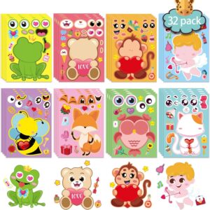 32 Sheets Valentine Stickers for Kids