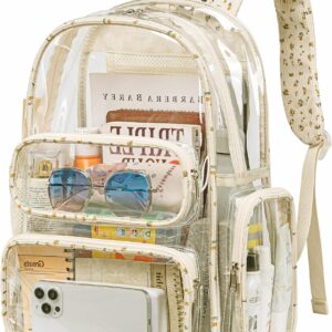BTOOP Clear Backpack Heavy Duty Transparent Backpack 17" See Through Bookbag