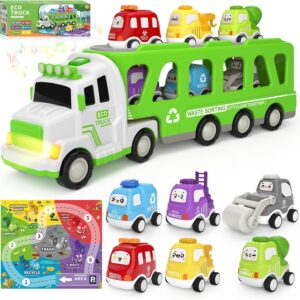 7-in-1 Toddler Truck Toys for 2 3 4 5 Year Old Boys