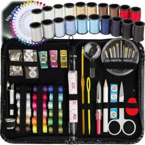 ARTIKA Sewing Kit for Adults and Kids (142 PCS) - Small Beginner Set w/Multicolor Thread