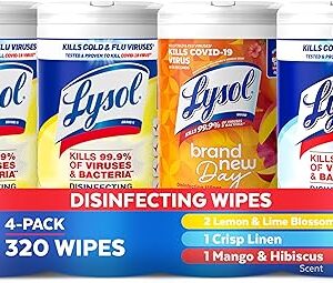 Lysol Disinfecting Wipes Bundle, Home Apartment Dorm Room Essentials