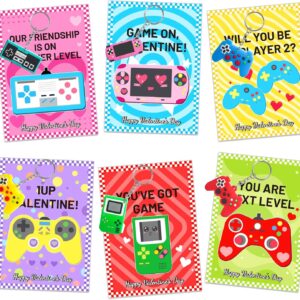 Valentines Day Cards for Kids: 30 Pack Keychain Kids Valentines Cards