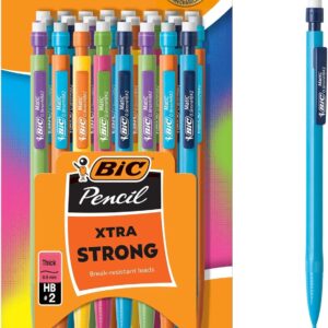 BIC Xtra Strong Mechanical Pencils with Erasers, Thick Point (0.9mm), 24-Count