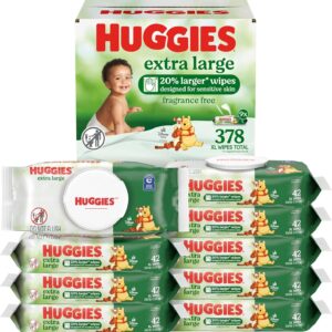 Huggies Extra Large Baby Wipes, Unscented, 9 Flip-Top Packs