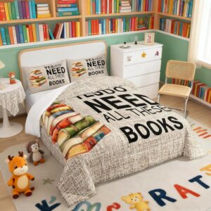 Castle Fairy Teens Books Pattern Comforter Set Queen Size