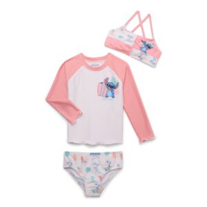 $11 Walmart Character Toddler Girl Rash Guard and Bikini Swimsuit Set, 3-Piece, Sizes 12M-5
