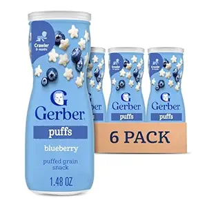 Gerber Baby Snacks Puffs, Blueberry, 1.48 Ounce (Pack of 6)