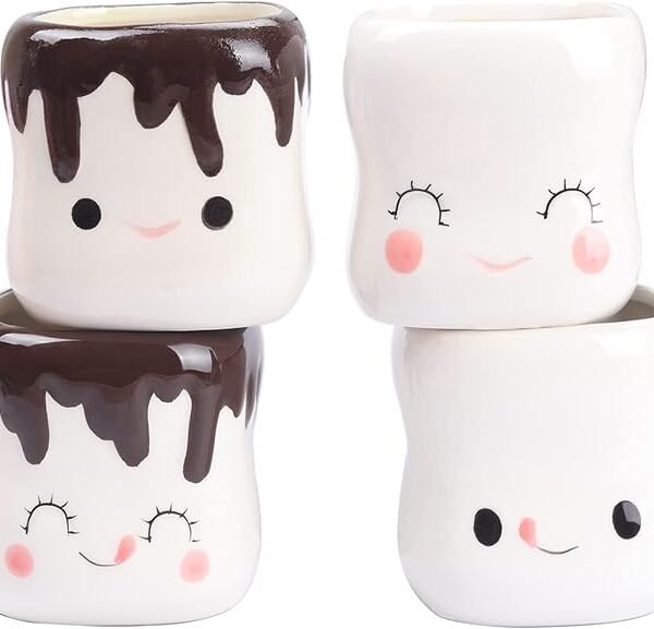 Marshmallow Mugs Set of 4 Cute Marshmallow