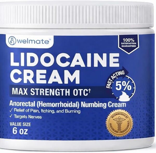 WELMATE 5% Lidocaine Cream for Hemorrhoids