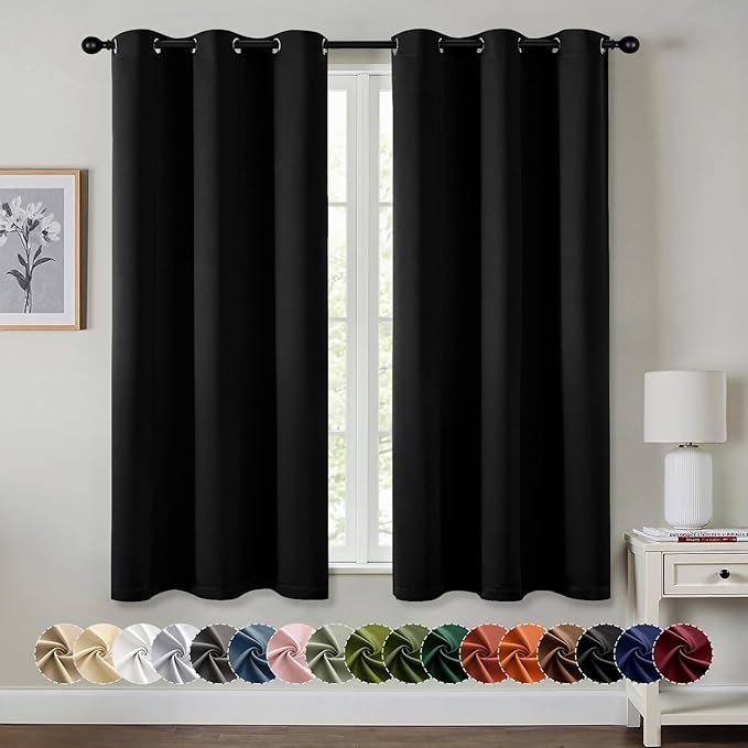 MIULEE Black Blackout Curtains