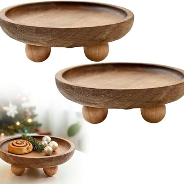 Wood Round Decorative Tray