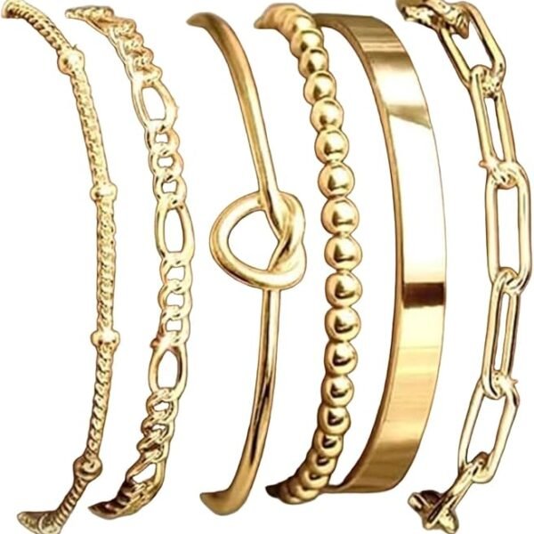 Gold Bracelets Set Trendy Waterproof