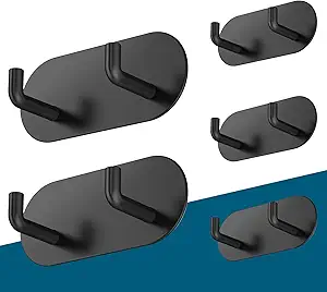 Adhesive Hooks - 5 Pack Towe Coat Hooks