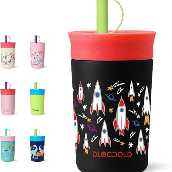 DLOCCOLD 12 oz Insulated Stainless Steel Straw Tumbler