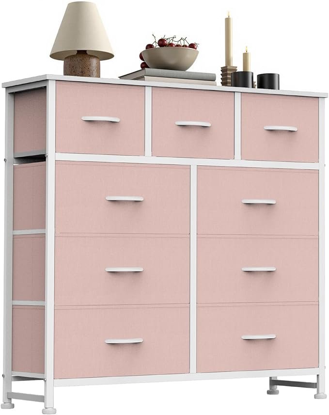 Sweetcrispy 9 Drawer Fabric Dresser Storage