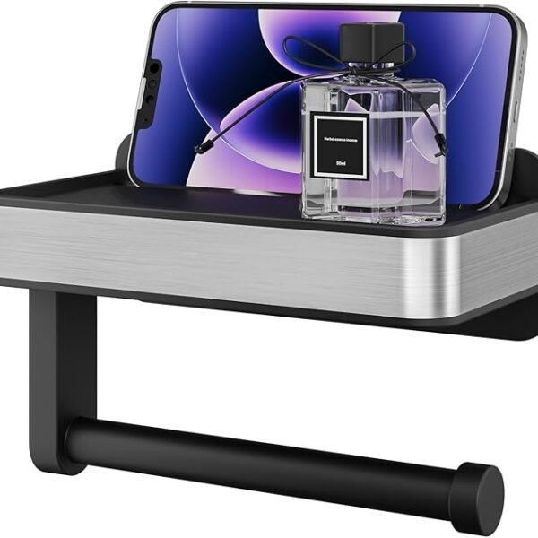 Kitsure Toilet Paper Holder with Shelf