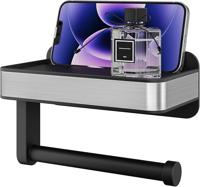 Kitsure Toilet Paper Holder with Shelf