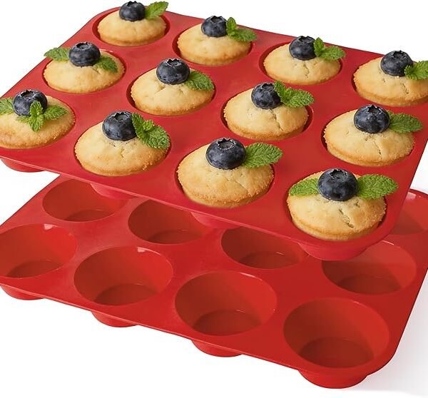 Silicone Muffin Pans for Baking Nonstick 2 Pcs