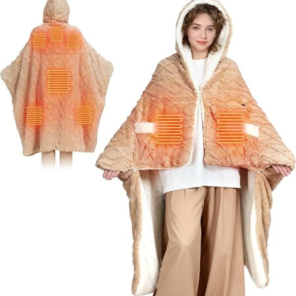 Heated Throw Blanket Wearable Battery