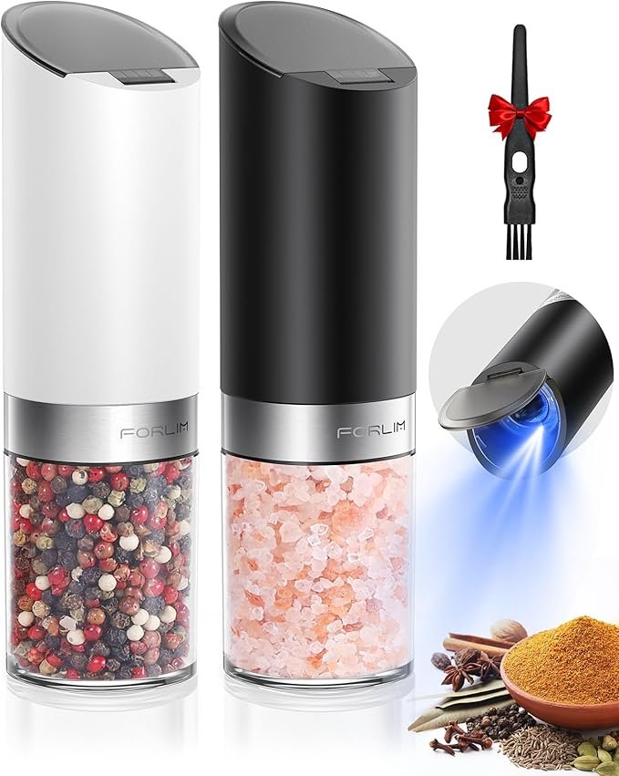 FORLIM Gravity Electric Salt and Pepper Grinder Set