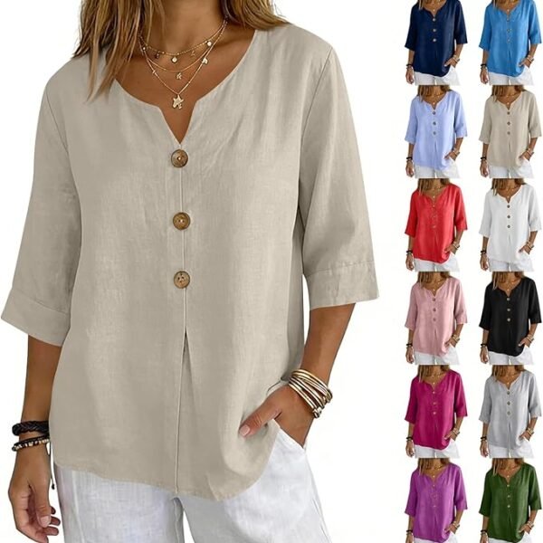 Linen Tops for Women Summer Loose Fit