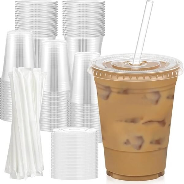 100 Pack - 16 oz Clear Plastic Cups