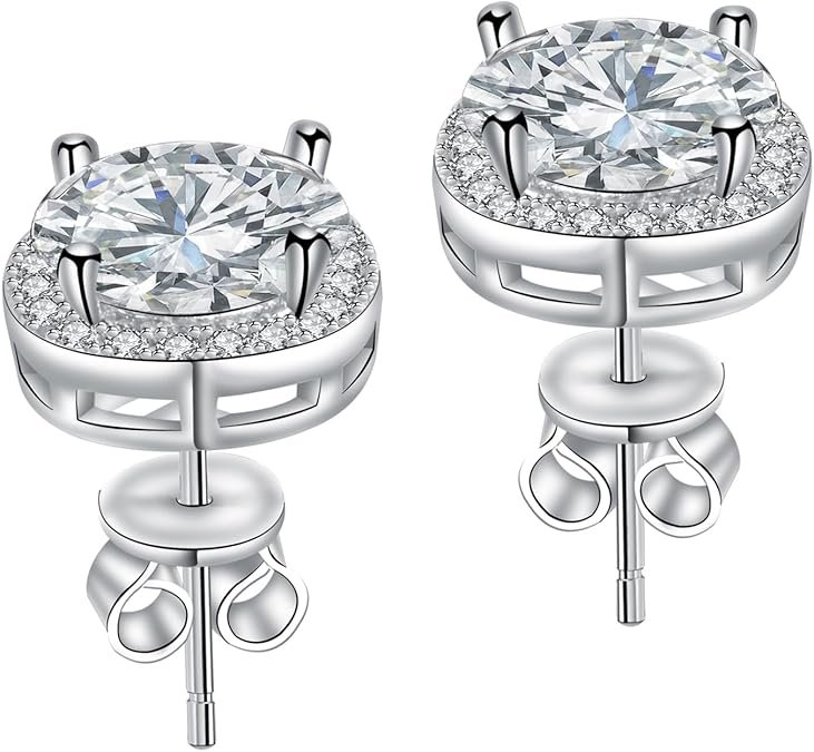 Moissanite Stud Earrings for Womens