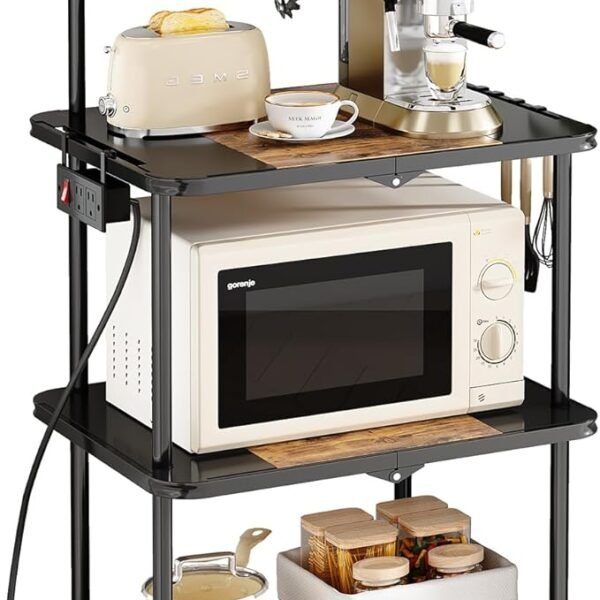 SNTD Kitchen Bakers Rack with Power Outlet