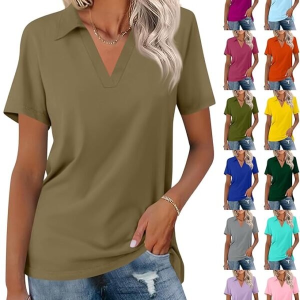 Womens Polo Shirts Short Sleeve Collared