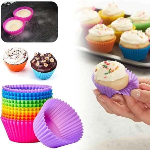 6/12 Set Reusable Silicone Cupcake