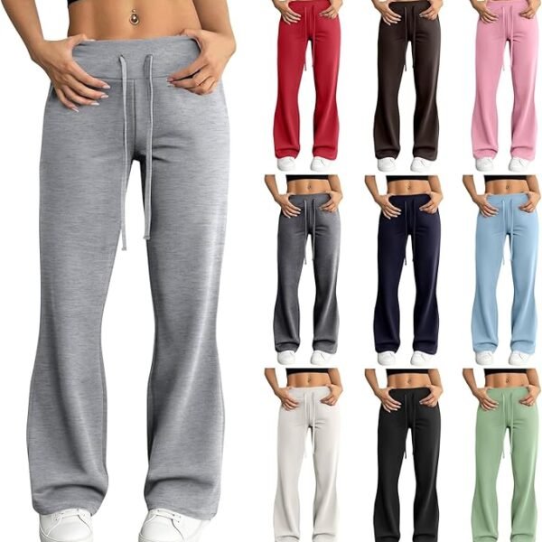Flare Sweatpants Women Drawstring
