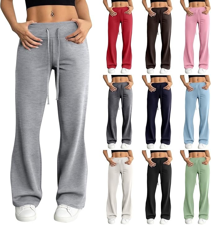 Flare Sweatpants Women Drawstring