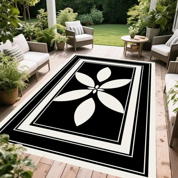 WILDROOTS 5x8 Feet Petal Frame Plastic Outdoor Rug
