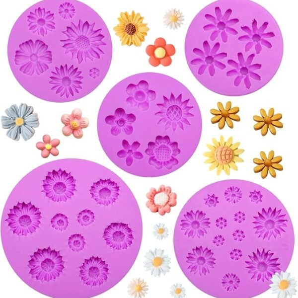 Infovox Flower Silicone Molds Set, 5 Pack