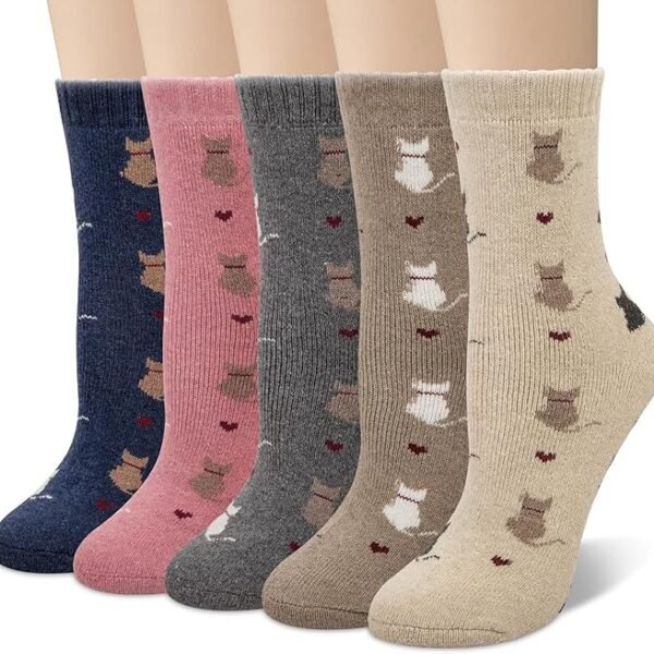 Justay 5 Pairs Womens Wool Socks Thick Warm