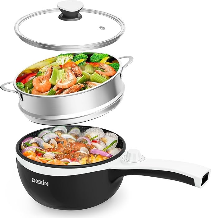 Dezin Hot Pot Electric with Steamer Upgraded