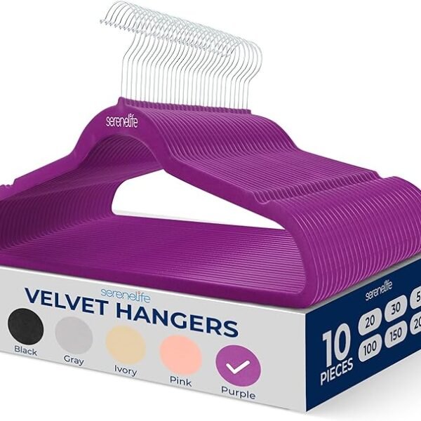 SereneLife 10 Pack Velvet Hangers