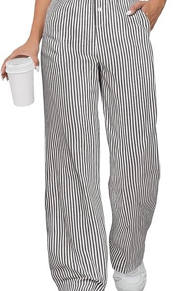 ANRABESS Womens Striped Gingham Pants