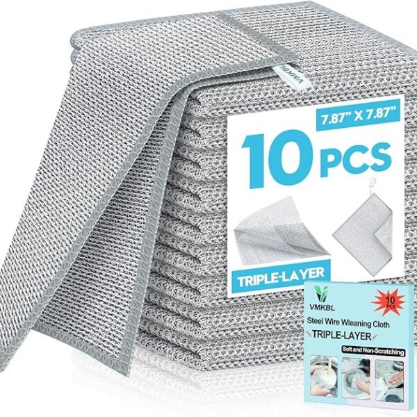 10 Pcs New Upgraded 3 Layers Non Scratch Wire Dishcloth