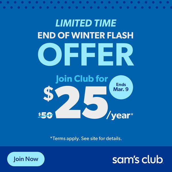Sam’s Club is back with a 50% off membership offer