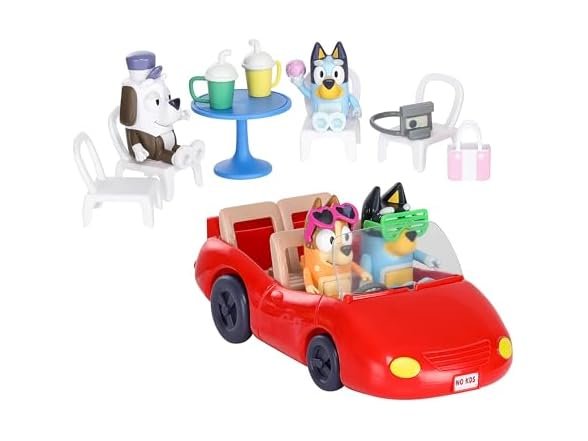 Woot-Bluey Escape Convertible Vehicle Figurines Pack of 4
