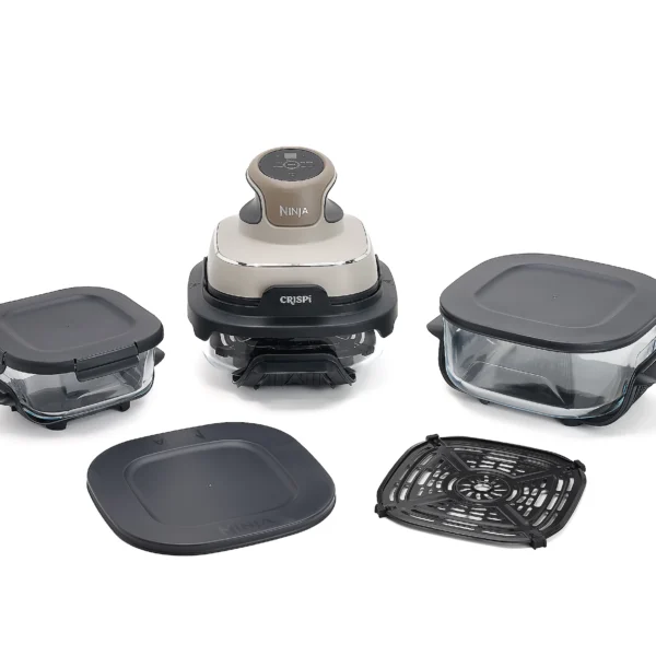 QVC! Ninja Crispi 4-in-1 Portable Glass Air Fryer Cooking System w/3 Containers