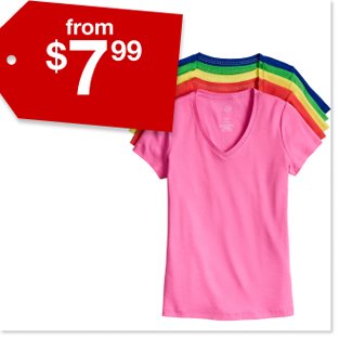JCPENNEYS Women's Tees from $7.99