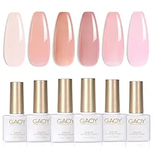 GAOY Jelly Nude Pink Gel Nail Polish Set