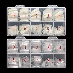 krofaue Nail Tips Lady French Style Acrylic Artificial