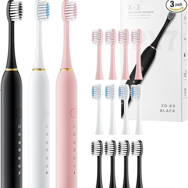 Dnil 3 Pack Sonic Electric Toothbrush