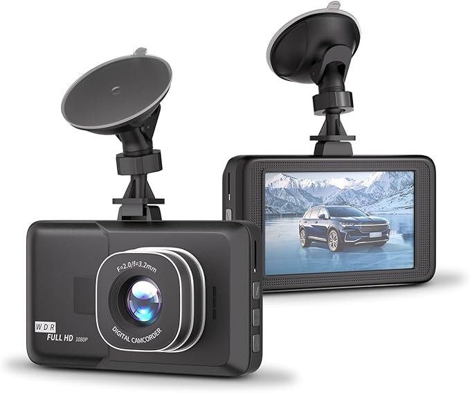 3-Inch Portable Car Dash Camera with 1080P FHD