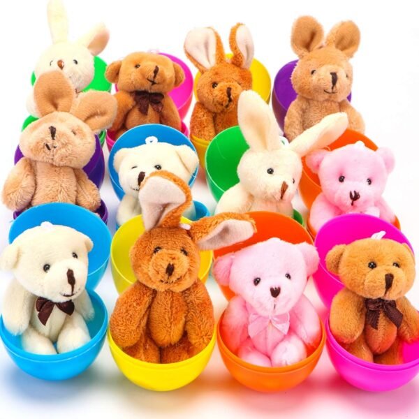 NEWBEA 12 Pack Prefilled Easter Eggs with Stuffed Animals