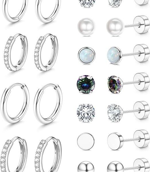 Jstyle Hypoallergenic Stud Hoop Earrings